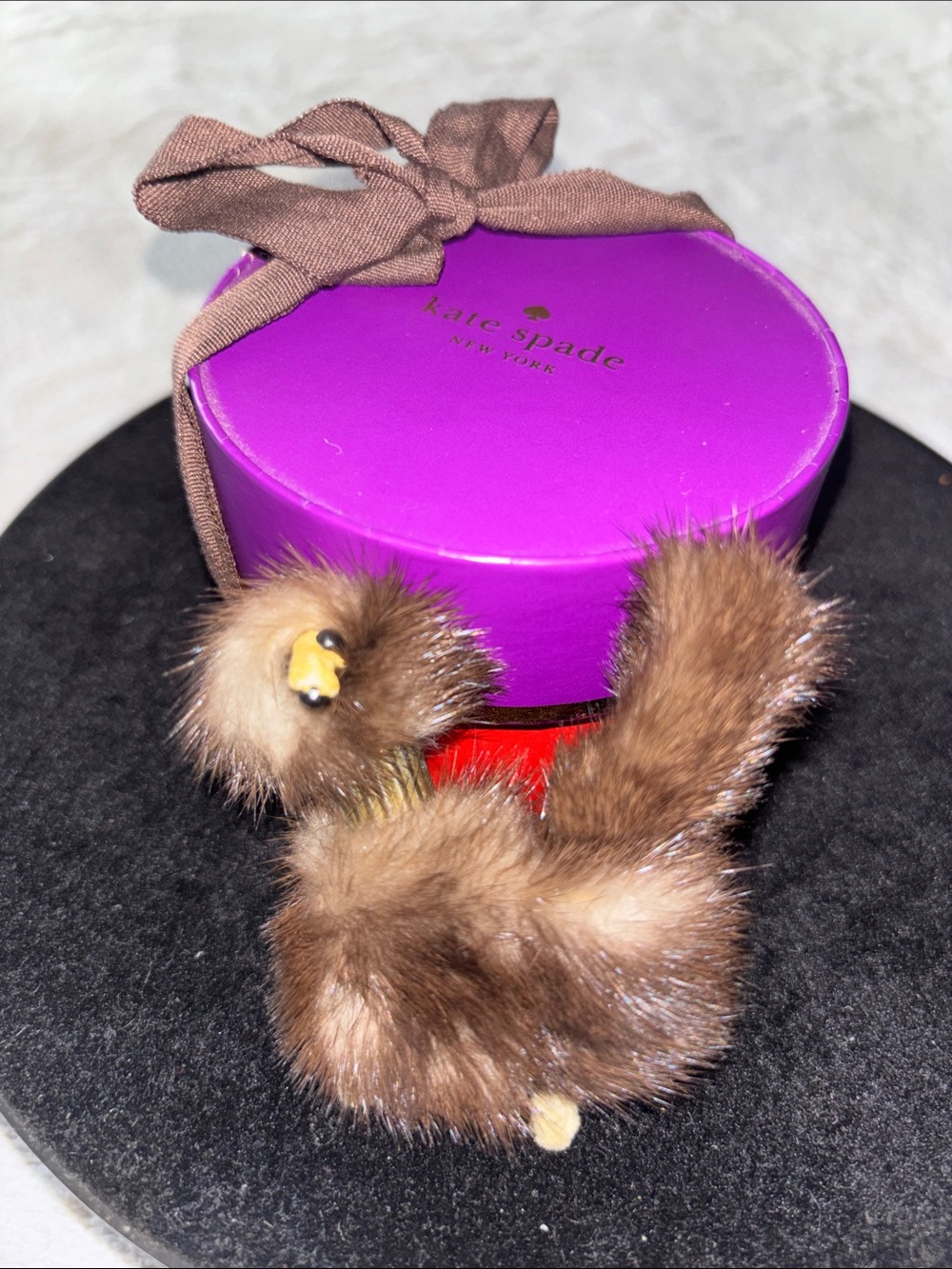kate spade empty box and Brown Mink Fur Brooch